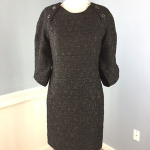 BCBGMAXAZRIA dress Black Crinkle Textured S shift
